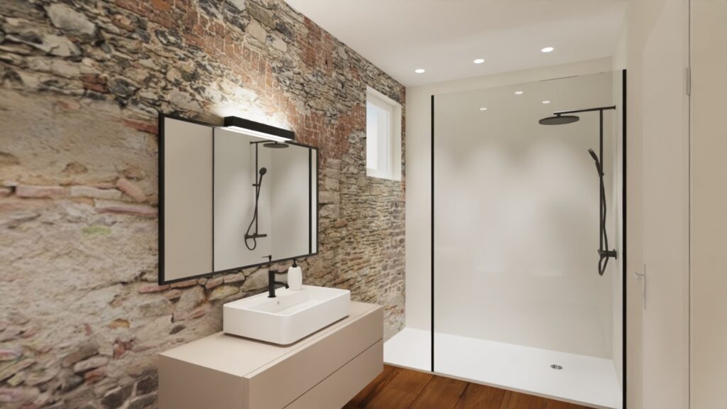 Interior design bagno di lato