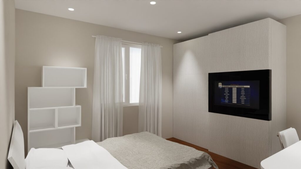 Interior design camera di lato
